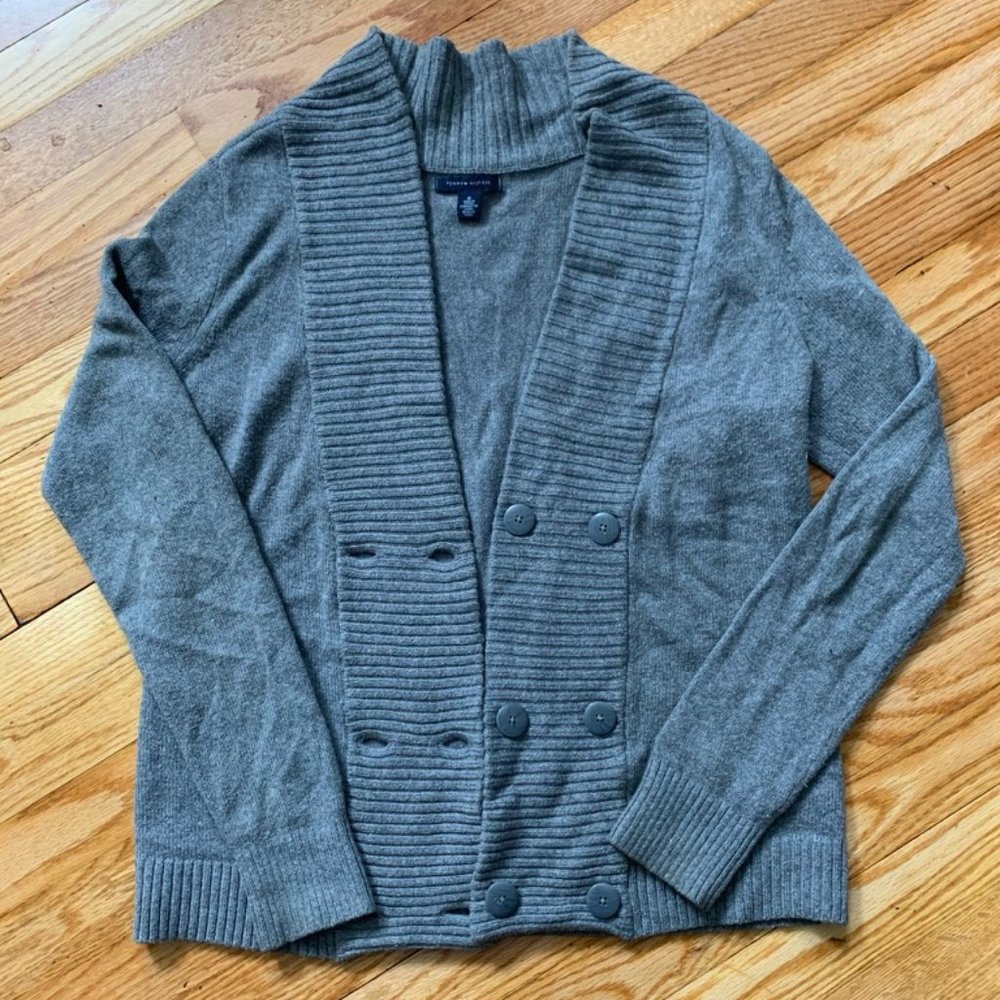 Women's Tommy Hilfiger Gray Button Cardigan